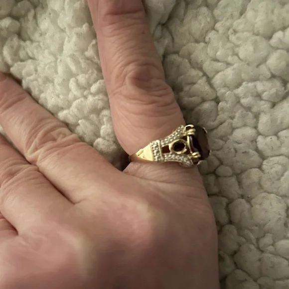 NEW 14K 4.3 gm SOLID GOLD  Raspberry  Rhodonite
Garnet White Diamond 3.2… - Picture 6 of 11